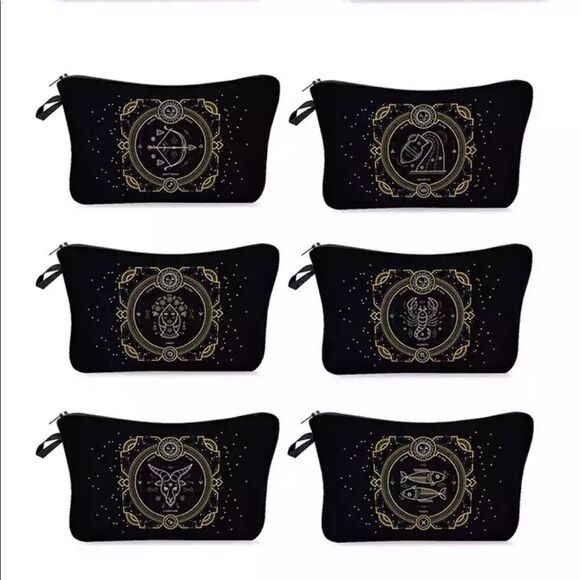 FUDEAM 12 Zodiac Print Pattern Women Waterproof Cosmetic Bag New 2 poly mailers - Picture 12 of 15